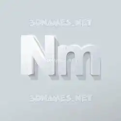nm in Clean White style - 3D name wallpaper