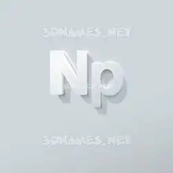 np in Clean White style - 3D name wallpaper