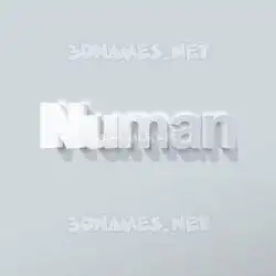 numan in Clean White style - 3D name wallpaper