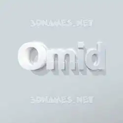 omid in Clean White style - 3D name wallpaper
