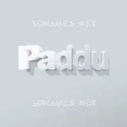 paddu in Clean White style - 3D name wallpaper