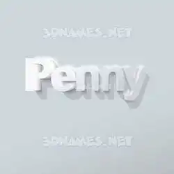 penny in Clean White style - 3D name wallpaper