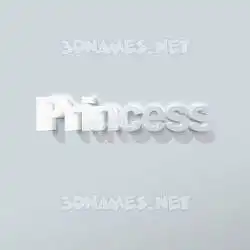 princess in Clean White style - 3D name wallpaper