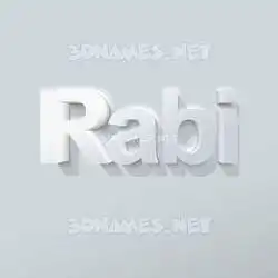rabi in Clean White style - 3D name wallpaper