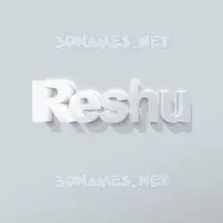 reshu in Clean White style - 3D name wallpaper