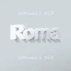 roma in Clean White style - 3D name wallpaper