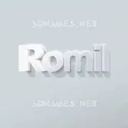 romil in Clean White style - 3D name wallpaper