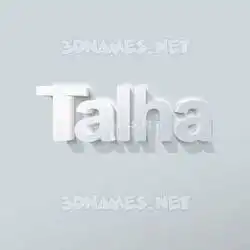 talha in Clean White style - 3D name wallpaper