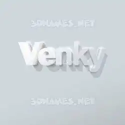venky in Clean White style - 3D name wallpaper