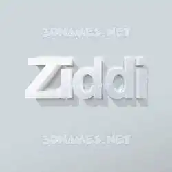 ziddi in Clean White style - 3D name wallpaper