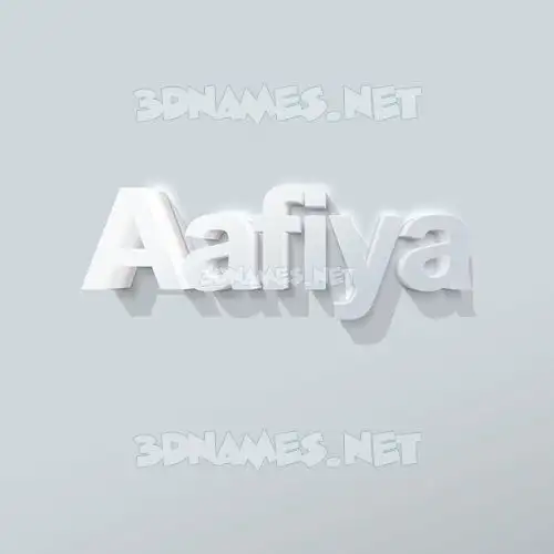aafiya in Clean White style - 3D name wallpaper