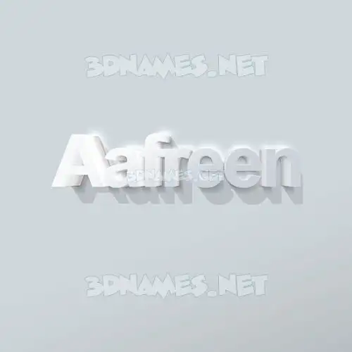 aafreen in Clean White style - 3D name wallpaper