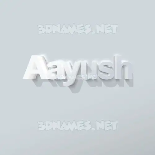 aayush in Clean White style - 3D name wallpaper