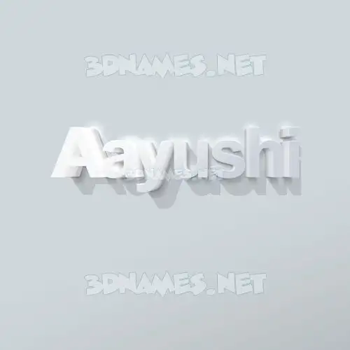 aayushi in Clean White style - 3D name wallpaper