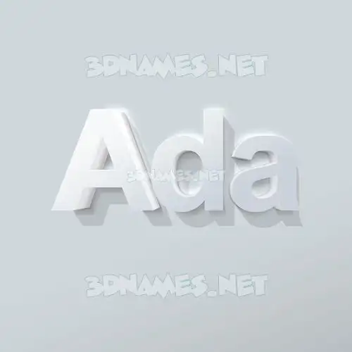 ada in Clean White style - 3D name wallpaper