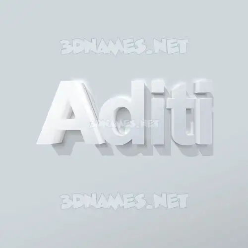 aditi in Clean White style - 3D name wallpaper