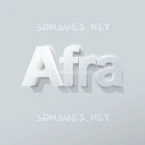 afra in Clean White style - 3D name wallpaper