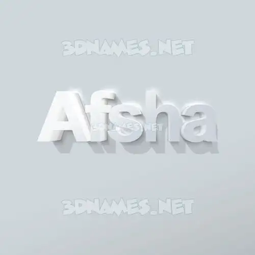 afsha in Clean White style - 3D name wallpaper afsha in Clean White style - 3D name wallpaper