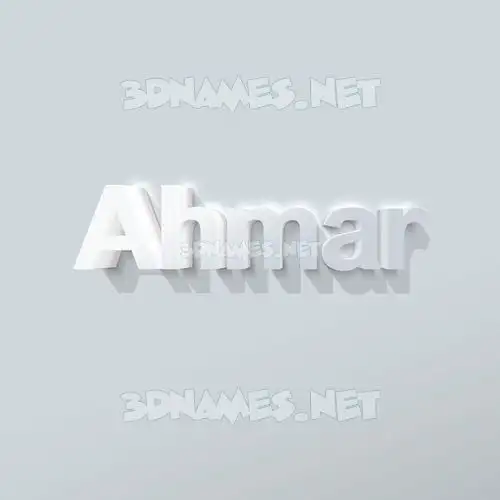 ahmar in Clean White style - 3D name wallpaper