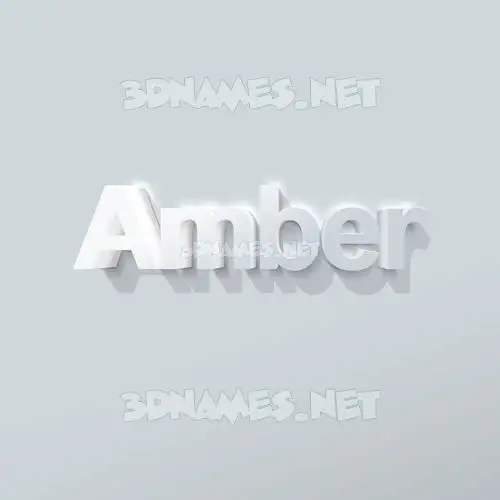 amber in Clean White style - 3D name wallpaper