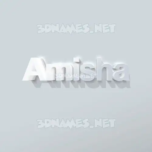 amisha in Clean White style - 3D name wallpaper