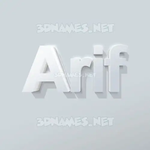 arif in Clean White style - 3D name wallpaper