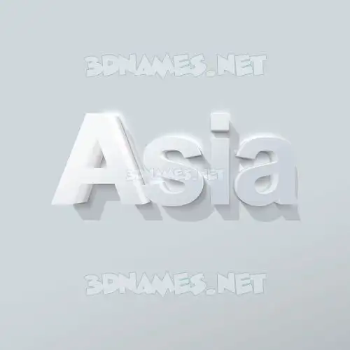 asia in Clean White style - 3D name wallpaper