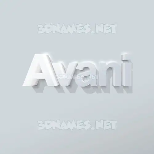 avani in Clean White style - 3D name wallpaper