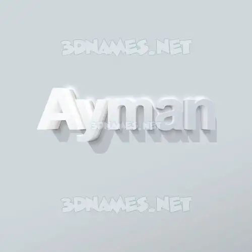 ayman in Clean White style - 3D name wallpaper