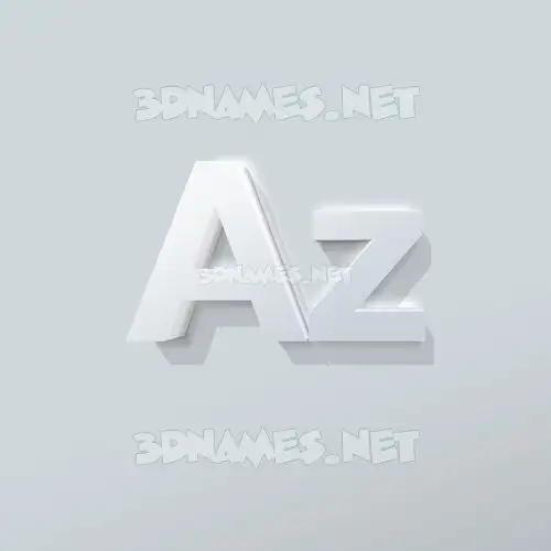 az in Clean White style - 3D name wallpaper