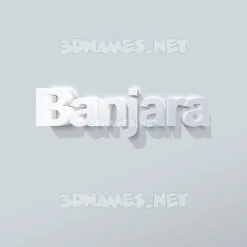 banjara in Clean White style - 3D name wallpaper banjara in Clean White style - 3D name wallpaper