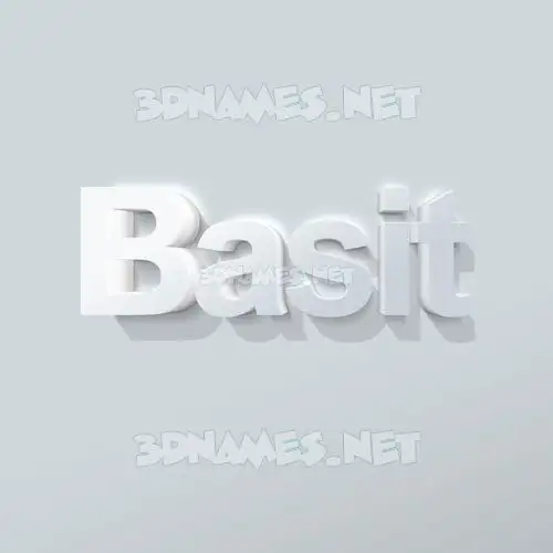 basit in Clean White style - 3D name wallpaper