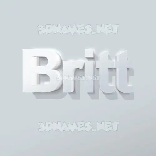 britt in Clean White style - 3D name wallpaper britt in Clean White style - 3D name wallpaper