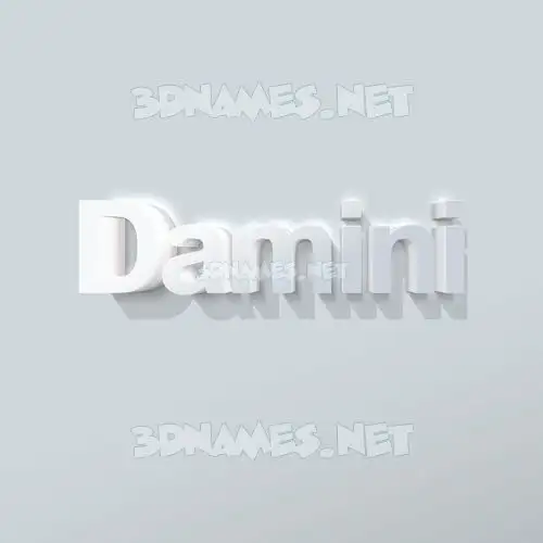 damini in Clean White style - 3D name wallpaper
