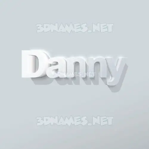 danny in Clean White style - 3D name wallpaper