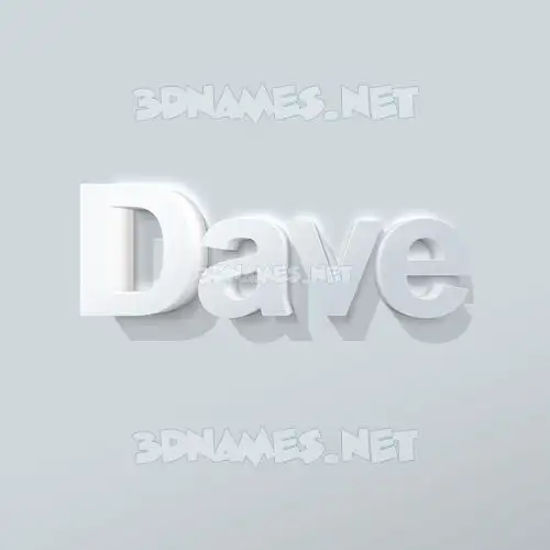 dave in Clean White style - 3D name wallpaper