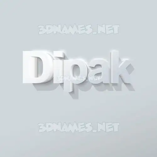 dipak in Clean White style - 3D name wallpaper