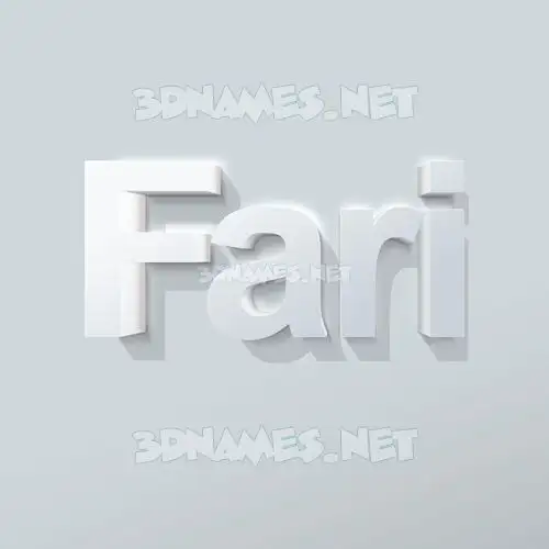 fari in Clean White style - 3D name wallpaper fari in Clean White style - 3D name wallpaper