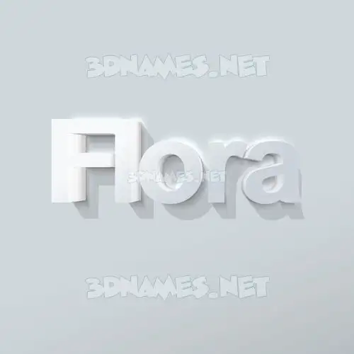 flora in Clean White style - 3D name wallpaper