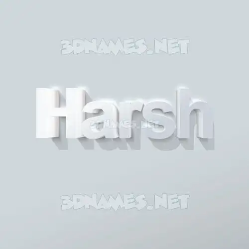 harsh in Clean White style - 3D name wallpaper
