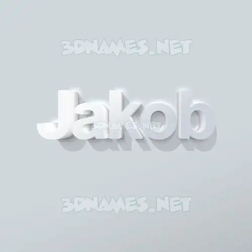 jakob in Clean White style - 3D name wallpaper