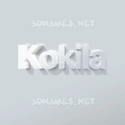 kokila in Clean White style - 3D name wallpaper