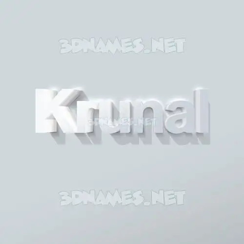 krunal in Clean White style - 3D name wallpaper