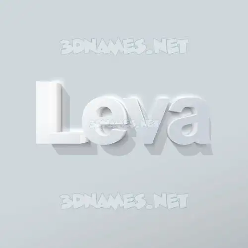 leva in Clean White style - 3D name wallpaper