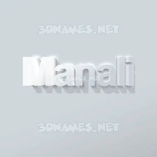 manali in Clean White style - 3D name wallpaper