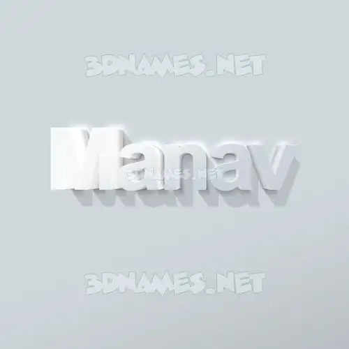 manav in Clean White style - 3D name wallpaper