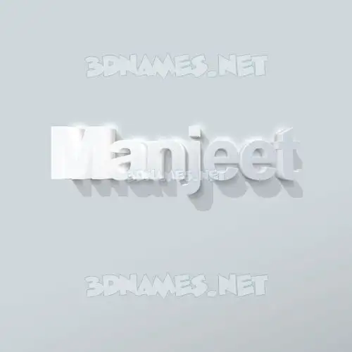 manjeet in Clean White style - 3D name wallpaper
