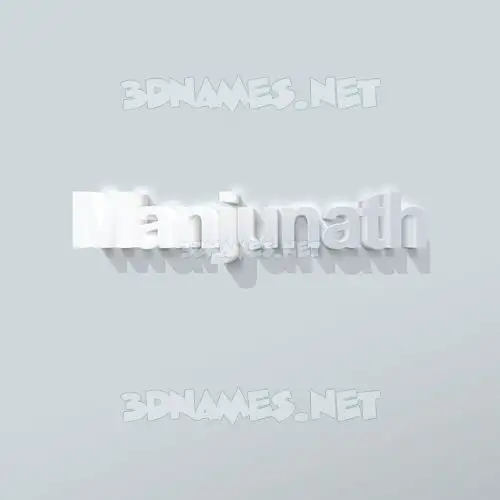 manjunath in Clean White style - 3D name wallpaper