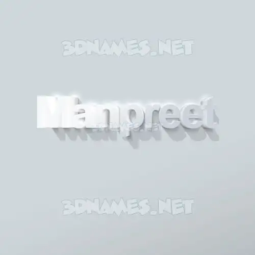 manpreet in Clean White style - 3D name wallpaper