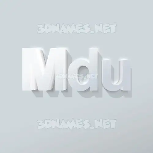 mdu in Clean White style - 3D name wallpaper mdu in Clean White style - 3D name wallpaper